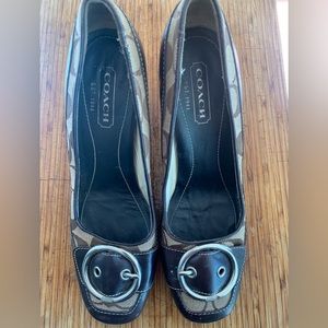 Coach 3 inch buckle heels